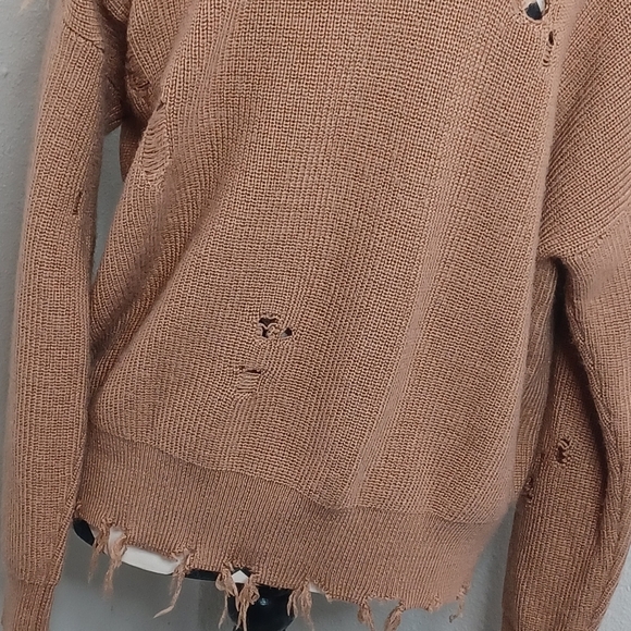 Lovers and Friends Sz XS Arlington Distressed Wool Blend Jumper Sweater - Picture 9 of 14